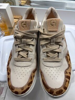 Cole Haan Womens Grandpro Rally Visit Mix Leopard Sneakers  PreOwned Sz 11B